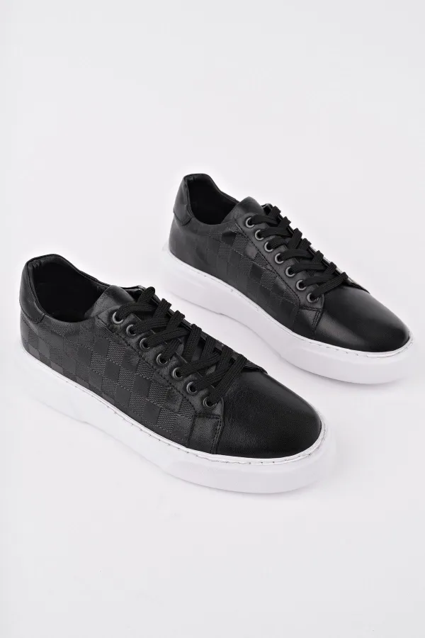 Muggo MORTA Kalın Taban Bağcıklı Hakiki Deri Erkek Günlük Sneaker Spor Ayakkabı