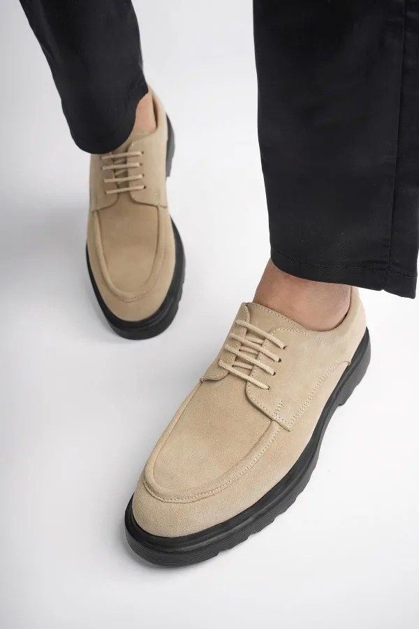 Muggo SAMUEL Chaussures pour hommes classiques et confortables en cuir véritable, style décontracté, avec semelle orthopédique épaisse.