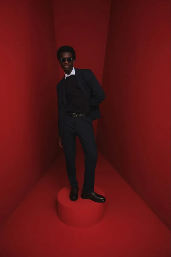 Muggo SAMUEL Chaussures pour hommes classiques et confortables en cuir véritable, style décontracté, avec semelle orthopédique épaisse.