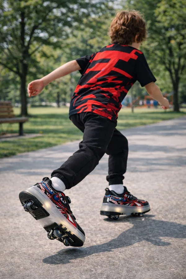 Muggo PATO Çocuk Işıklı Patenli Tekerlekli Sneaker Spor Ayakkabı