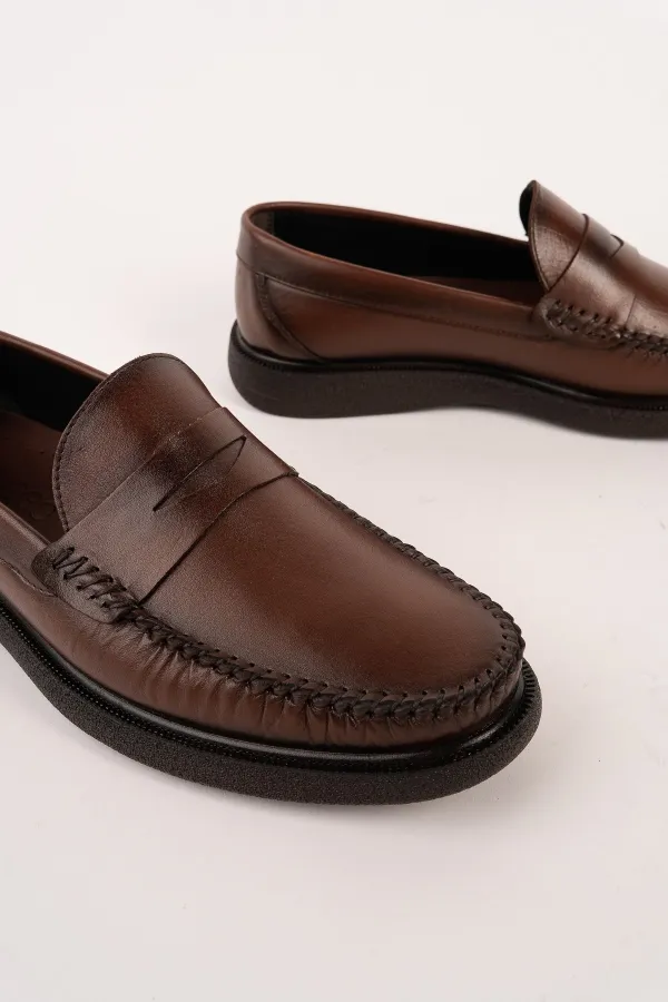 Muggo GENTZ Genuine Leather Comfortable Sole Men's Casual Classic Loafer Shoes