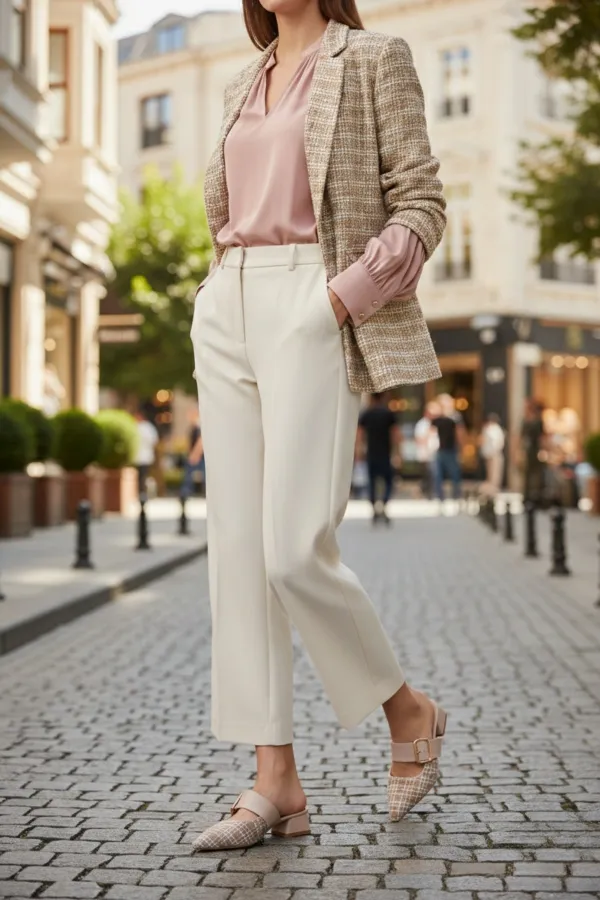 Muggo DESTİNY Gold Tokalı Tek Bant Sivri Burun Kadın Topuklu Terlik