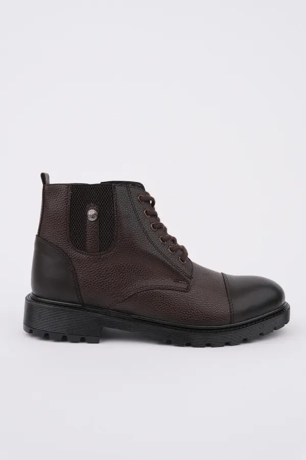 Bottes Muggo RAFA pour hommes, doublées de fourrure, à fermeture éclair et à lacets 