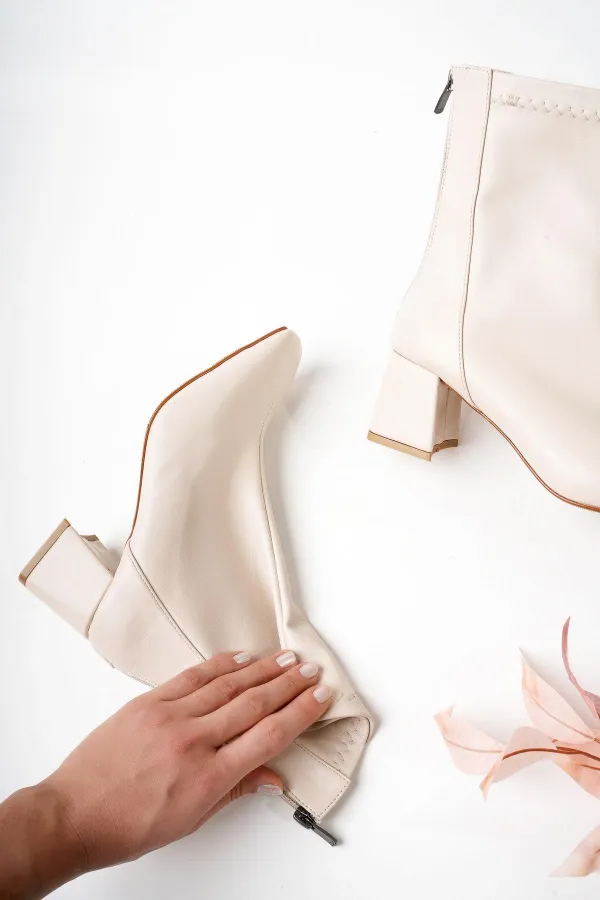 Bottes à talons pour femmes Muggo SASHA à bout carré et fermeture éclair arrière garanties