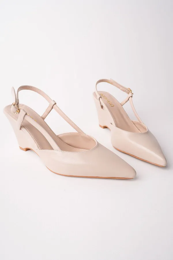 Chaussures à plateforme pour femmes Muggo MARBELLA à bout pointu et talon ouvert