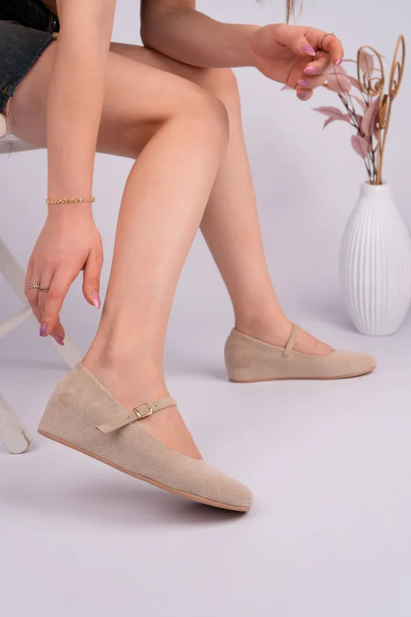 Ballerines Muggo BERNY à talon caché, en cuir, à bride unique pour femmes
