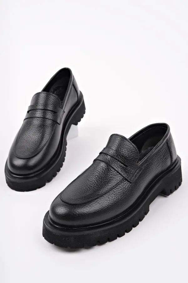 Mocassins Muggo PARADISE en cuir véritable à semelle épaisse, pour femmes, à porter au quotidien.