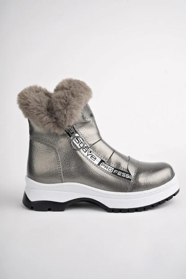 Muggo BUBBLE Guaranteed Non-Slip Sole, Fur Lined, Side Zipper Kids' Boot