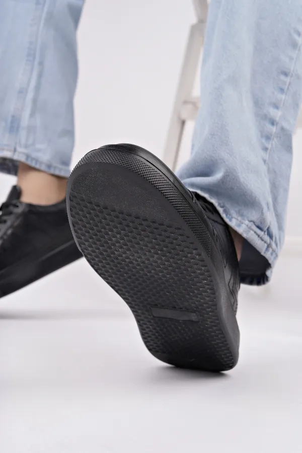 Chaussures de sport décontractées pour hommes Muggo AGONY à semelle épaisse et lacets, en cuir véritable