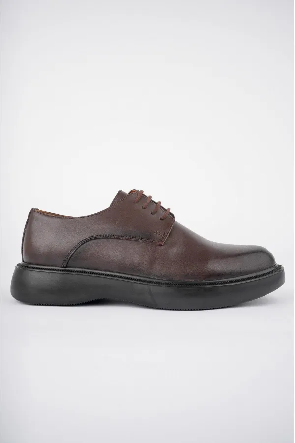 Muggo SMITH Chaussures pour hommes classiques et confortables en cuir véritable, style décontracté, avec semelle orthopédique épaisse.