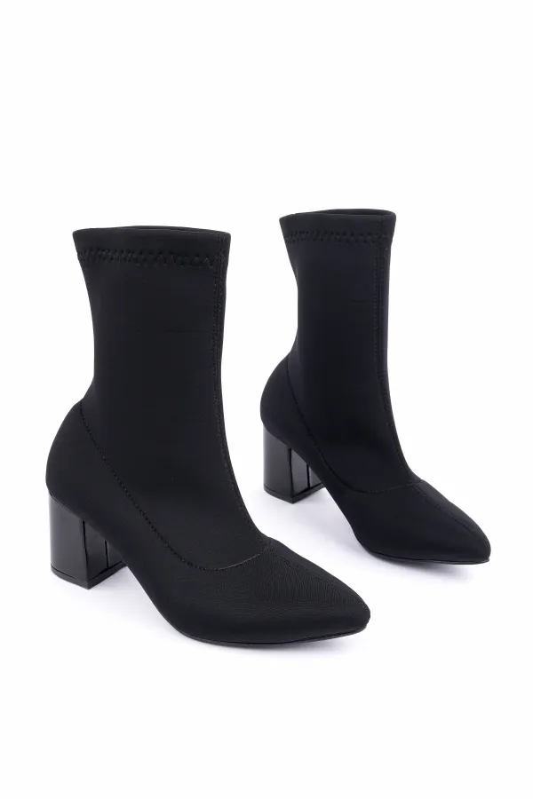 Bottes extensibles à bout pointu et talon compensé pour femmes Muggo MAGNUS