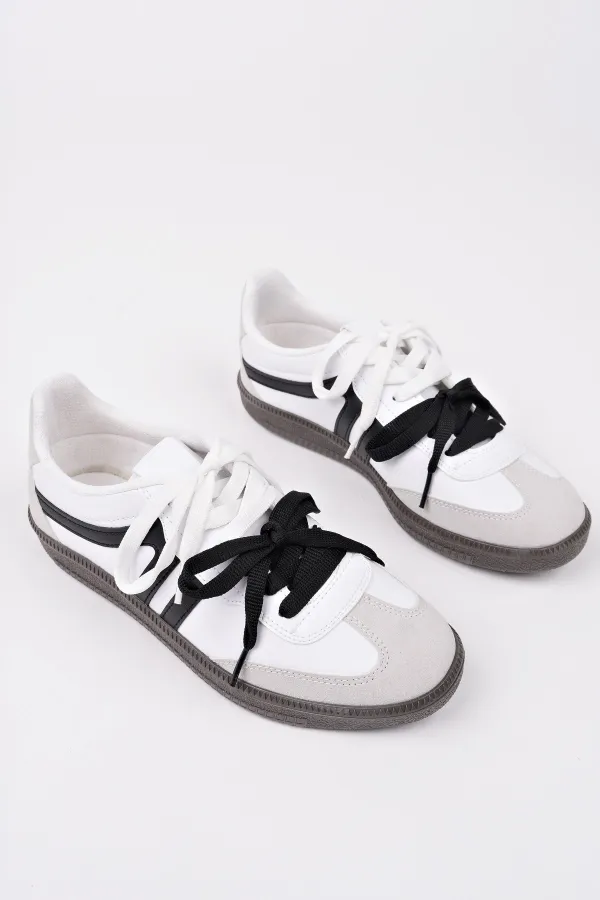 Muggo RETRO Çift Bağcıklı Günlük Kadın Sneaker Spor Ayakkabı