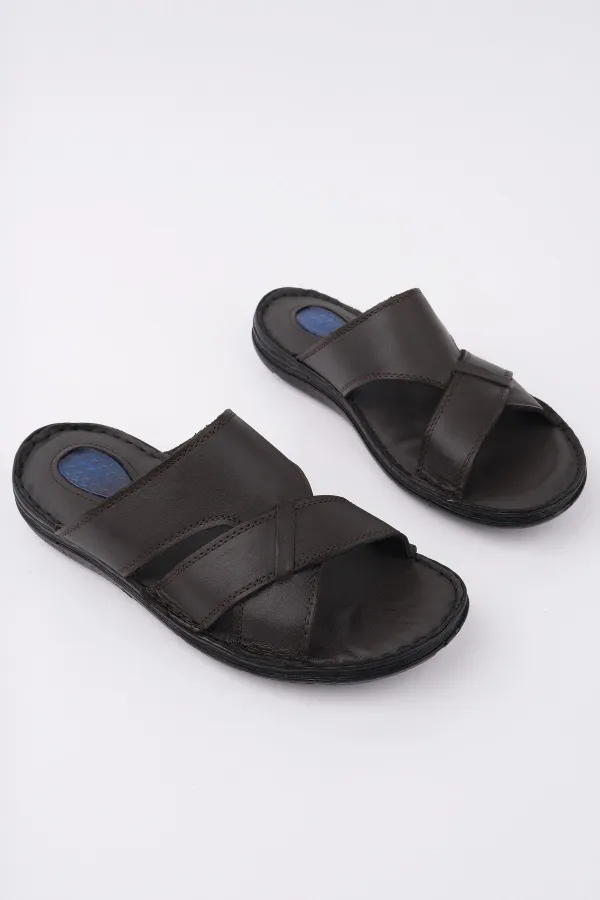 Muggo Eco Guaranteed Men's Casual Genuine Leather Comfortable Soft Sole Orthopedic Slippers