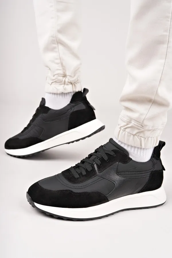 Chaussures de sport décontractées pour hommes Muggo SVENSON, à lacets et semelle épaisse, en cuir véritable.