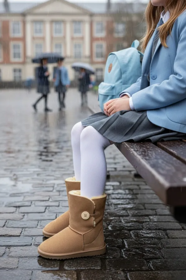 Bottes d'hiver Muggo KIDDY pour enfants, doublées de fourrure et à boutons