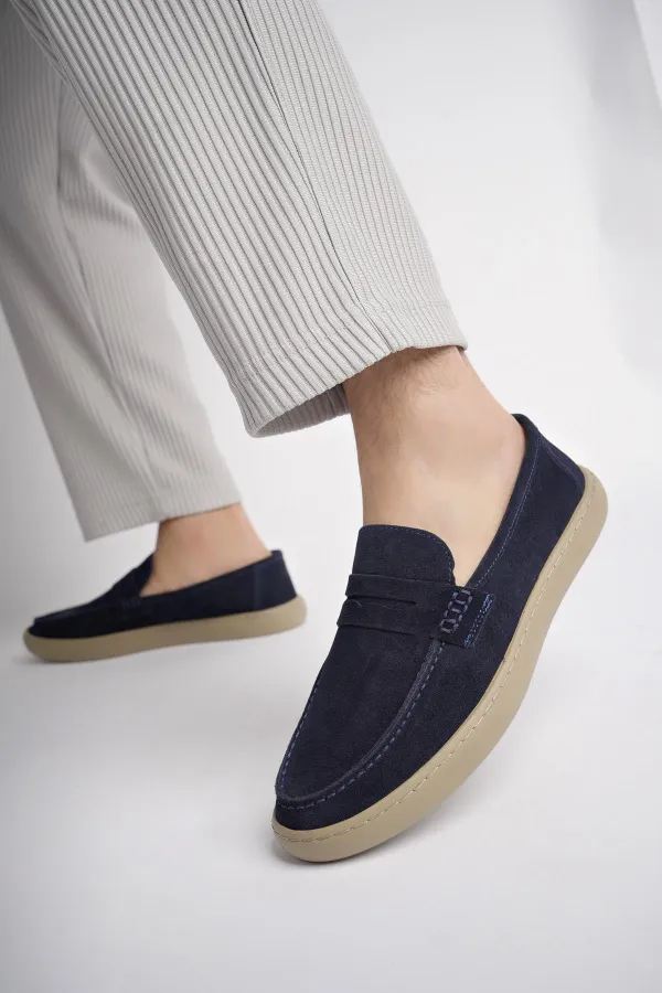 Muggo DENZEL Chaussures pour hommes classiques, confortables et orthopédiques, sans lacets, en cuir véritable, garanties pour tous les jours