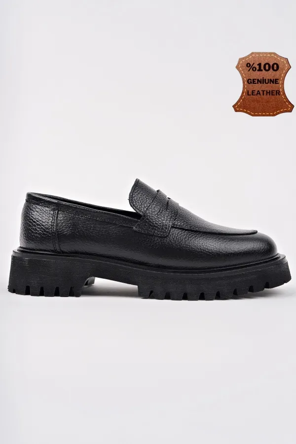 Mocassins Muggo PARADISE en cuir véritable à semelle épaisse, pour femmes, à porter au quotidien.