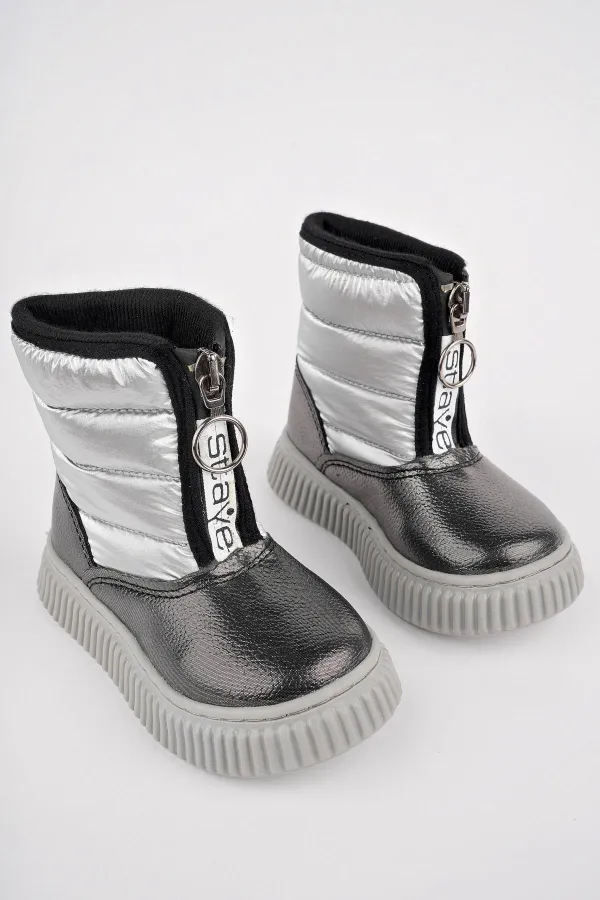 Bottes de pluie et de neige pour bébé Muggo CANDY, confort garanti, avec fermeture éclair avant et doublure en fourrure