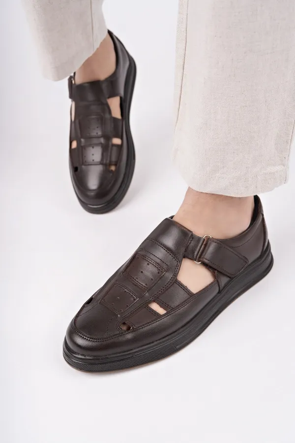 Muggo Oliver Guaranteed Men's Casual Classic Genuine Leather Comfortable Orthopedic Sandals