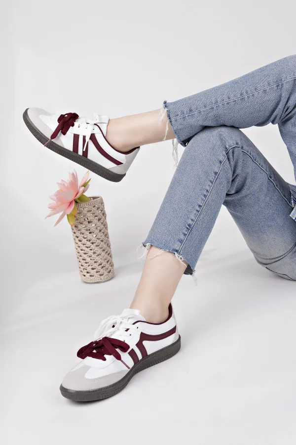 Muggo RETRO Çift Bağcıklı Günlük Kadın Sneaker Spor Ayakkabı