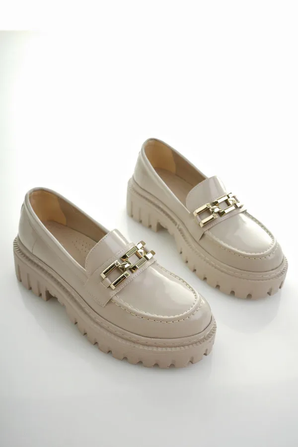 Mocassins Muggo SAMANTHA pour femmes, semelle épaisse, boucle, chaussures décontractées pour tous les jours