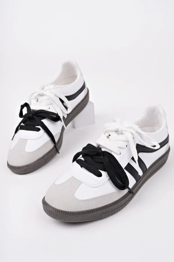 Muggo RETRO Çift Bağcıklı Günlük Kadın Sneaker Spor Ayakkabı