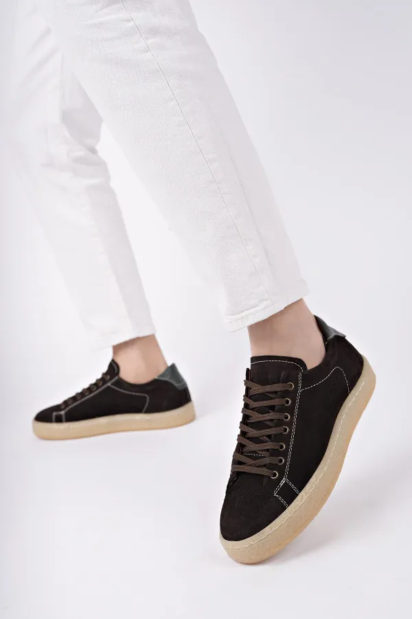 Chaussures de sport décontractées Muggo MIDWAY à lacets en cuir véritable pour hommes