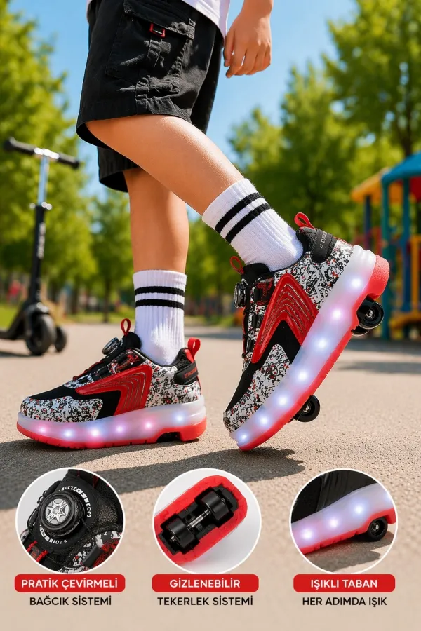 Muggo FLOW Kids Light-Up Roller Skate Sneaker Sports Shoes Muggo FLOW Kids Light-Up Roller Skate Sneaker Sports Shoes