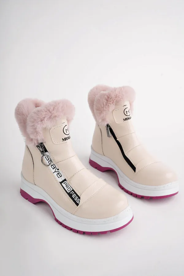 Muggo BUBBLE Guaranteed Non-Slip Sole, Fur Lined, Side Zipper Kids' Boot