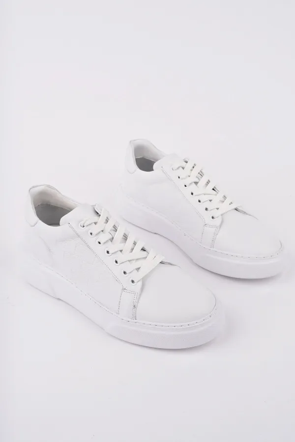 Muggo MORTA Kalın Taban Bağcıklı Hakiki Deri Erkek Günlük Sneaker Spor Ayakkabı