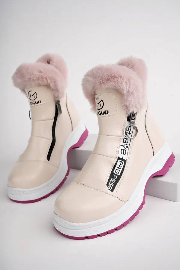 Muggo BUBBLE Guaranteed Non-Slip Sole, Fur Lined, Side Zipper Kids' Boot