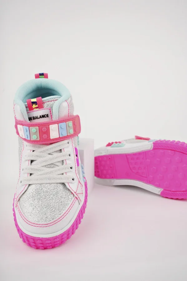 Muggo KUKULİ Garantili Legolu Bağcıklı ve Cırtlı Ortopedik Çocuk Sneaker Spor Ayakkabı