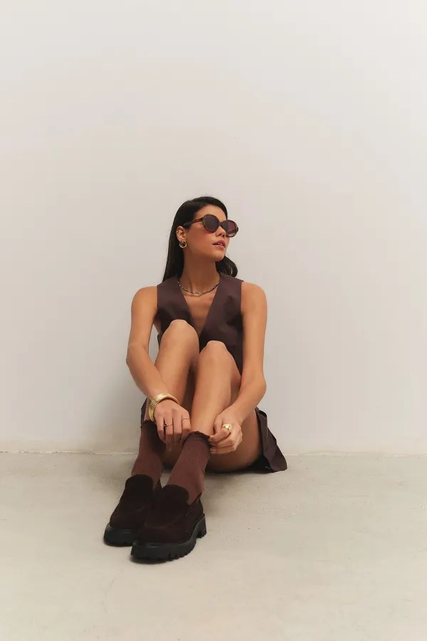 Mocassins Muggo PARADISE en cuir véritable à semelle épaisse, pour femmes, parfaits au quotidien.