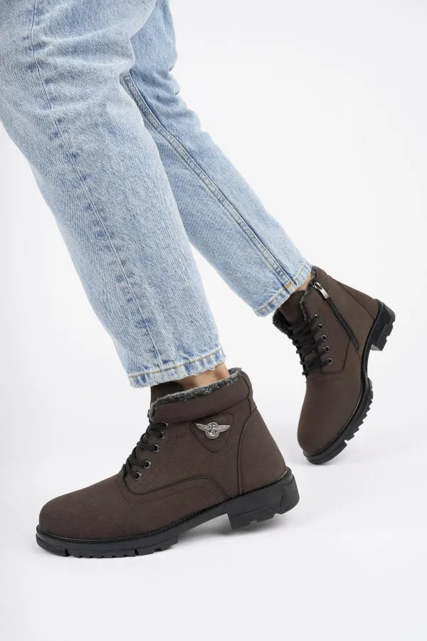 Muggo CANYON Garantili Bağcıklı Fermuarlı İçi Kürklü Erkek Kışlık Bot