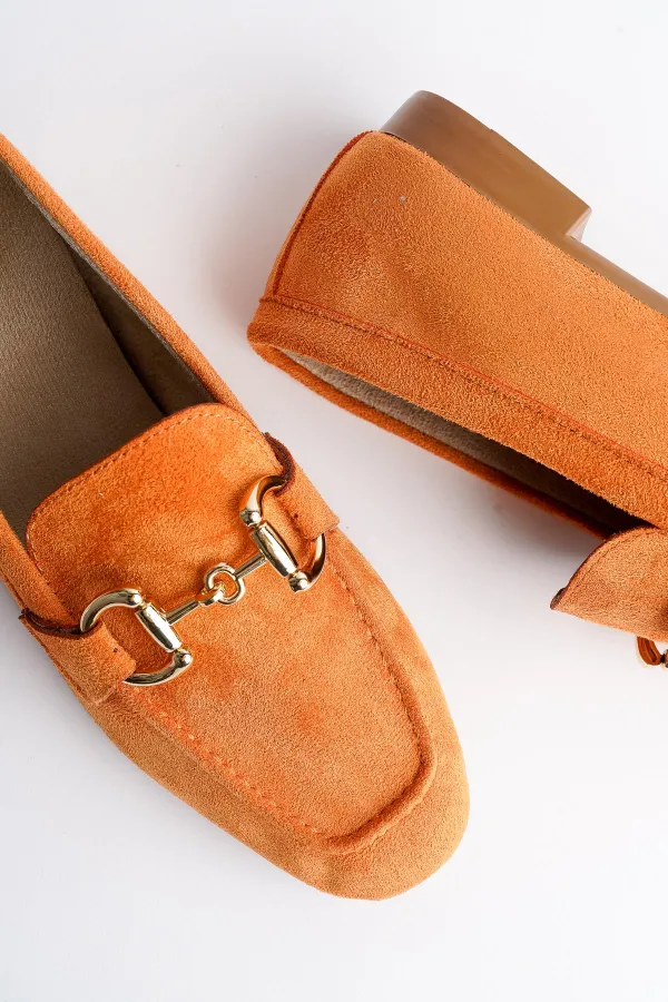 Mocassins décontractés en cuir pour femmes Muggo MONA avec boucle métallique garantie