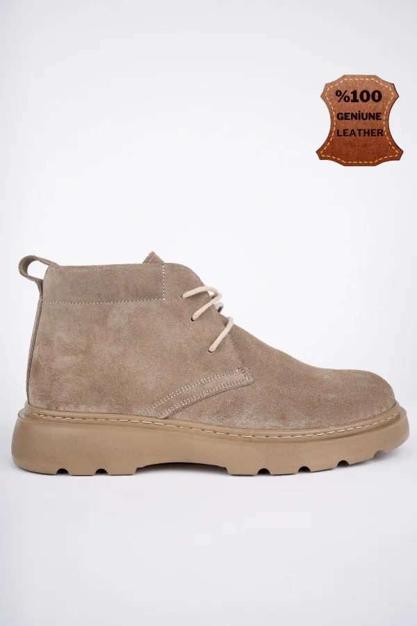 Muggo HENRY Guaranteed Lace-Up Genuine Leather Comfortable Sole Men's Chelsea Boots