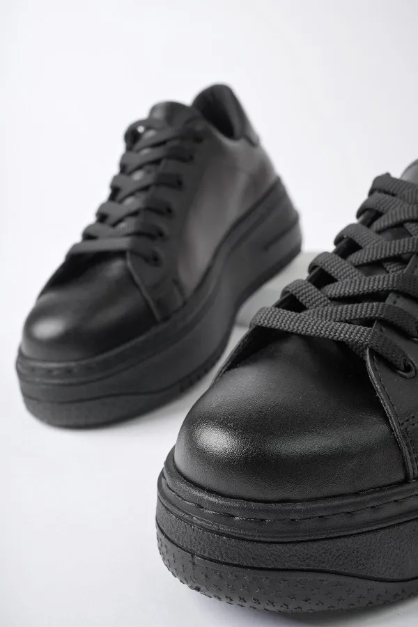 Muggo MİTOS Garantili Kadın Günlük Yüksek Taban Bağcıklı Sneaker Spor Ayakkabı