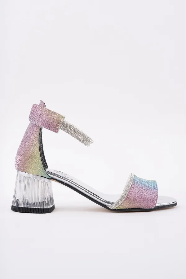 Chaussures à talons courts pailletées à bride cheville pour filles Muggo NOŞA