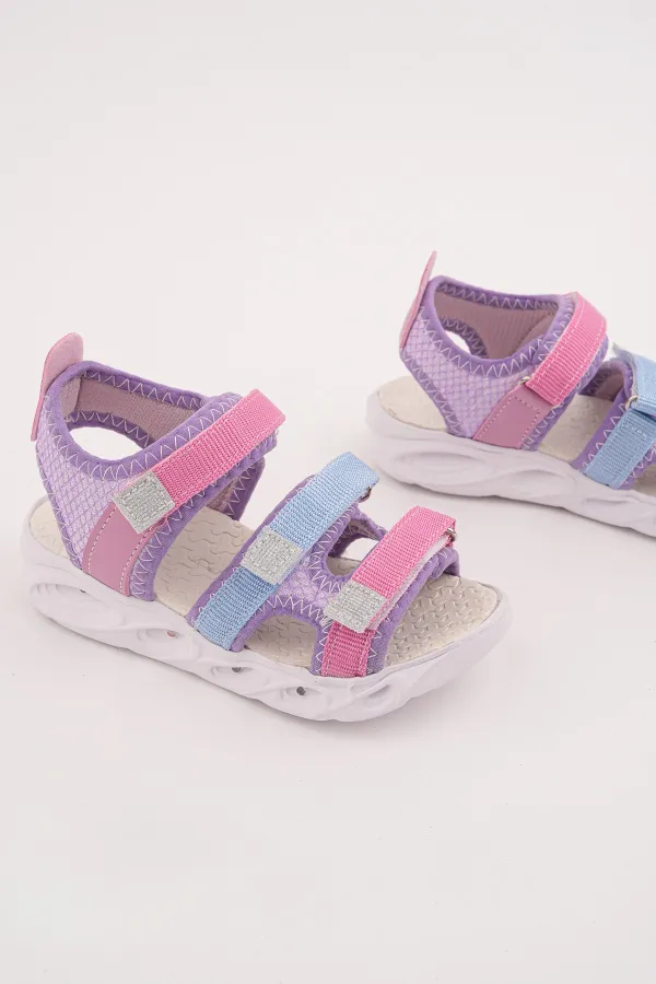 Sandales lumineuses à scratch pour filles Muggo TATU