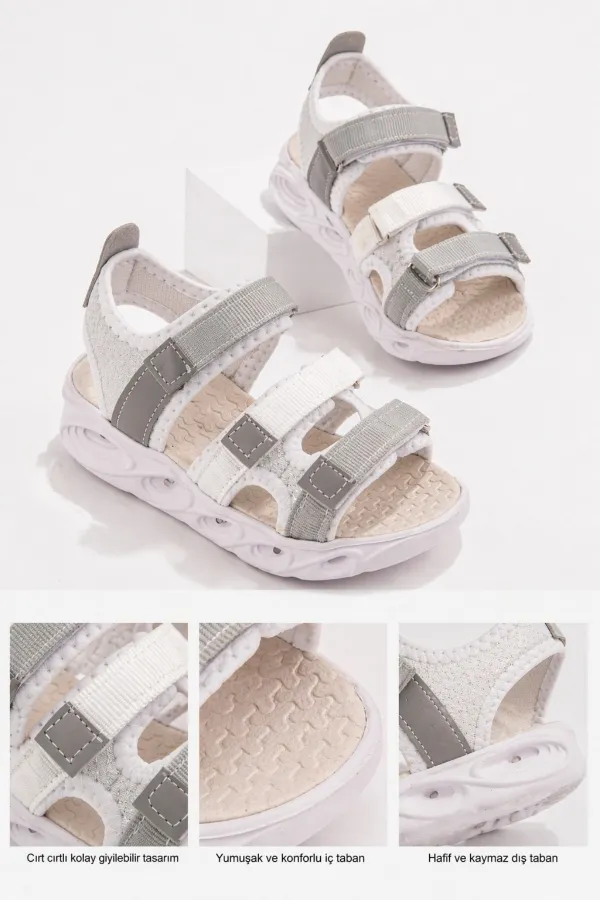 Muggo TATU Girls' Velcro Light-Up Sandals