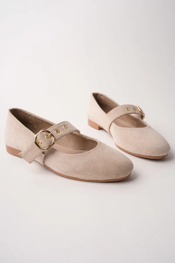 Ballerines en cuir pour femmes Muggo HALSEY à boucle dorée