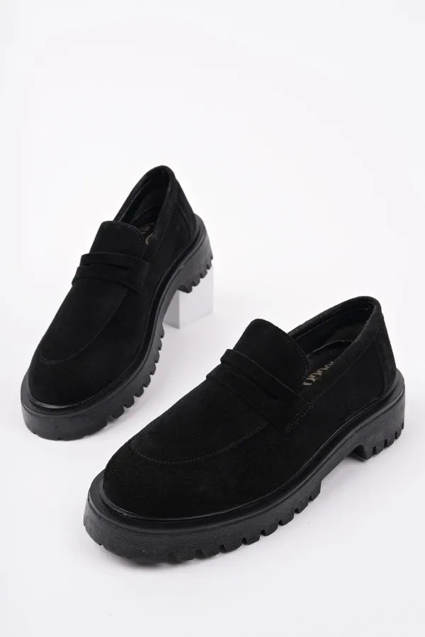 Mocassins Muggo PARADISE en cuir véritable à semelle épaisse, pour femmes, parfaits au quotidien.