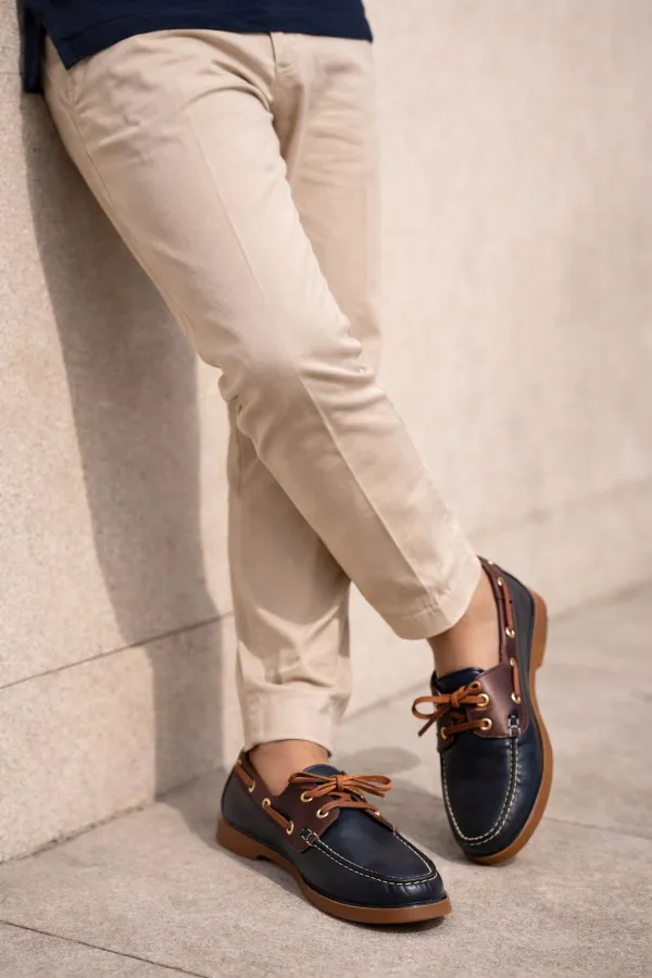 Muggo GENOVA Genuine Leather Lace-up Men's Casual Loafer Shoes Muggo GENOVA Genuine Leather Lace-up Men's Casual Loafer Shoes
