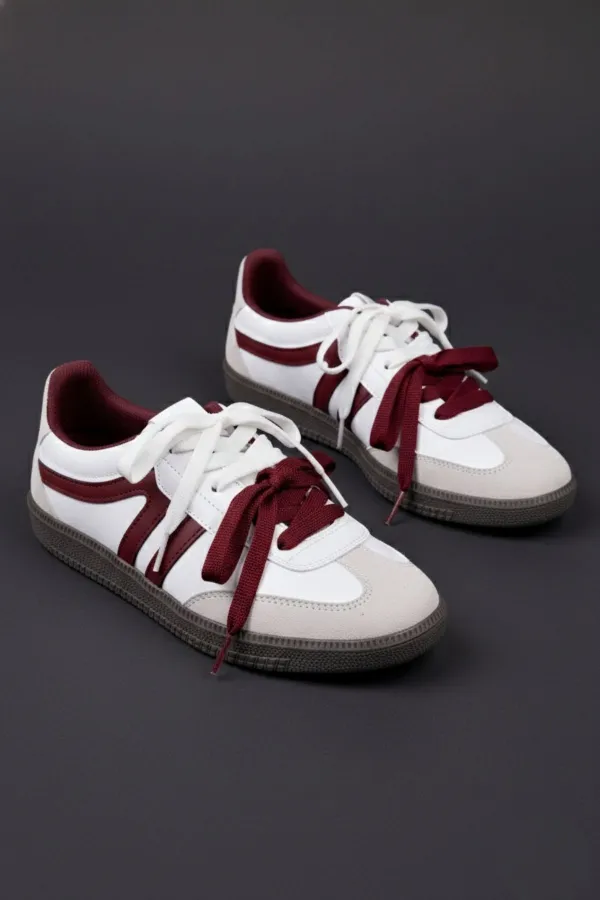 Muggo ETRO Çift Bağcıklı Günlük Kadın Sneaker Spor Ayakkabı