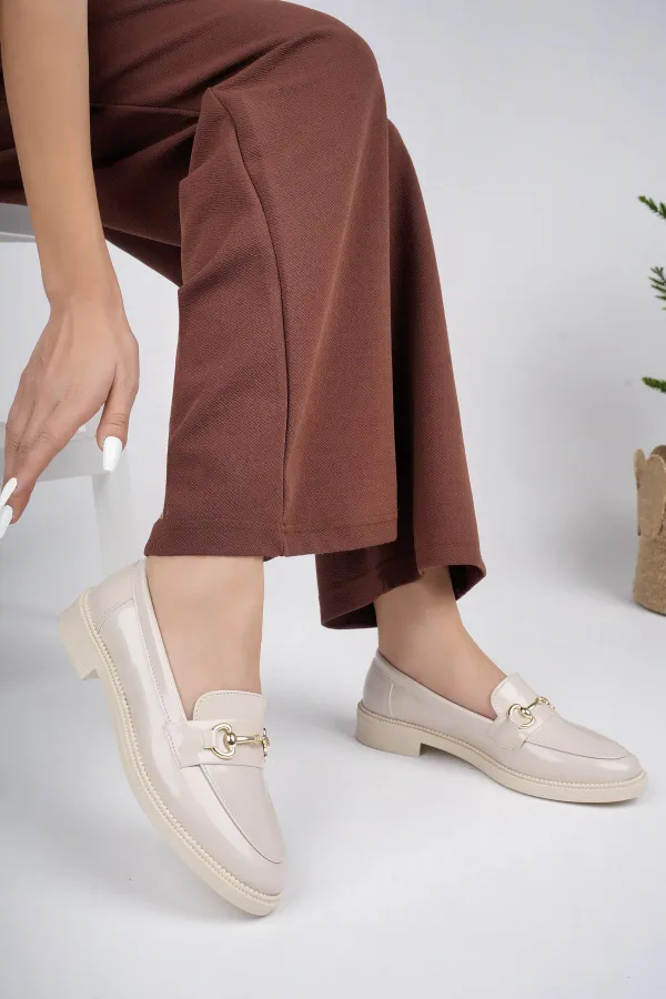 Muggo SUSSIE Guaranteed Metal Buckle Women's Loafer Casual Shoes