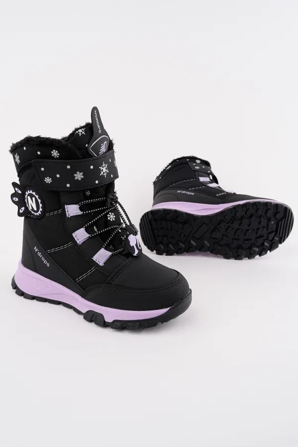 Bottes Muggo Twinkle pour filles, doublées de fourrure, à lacets et fermeture velcro