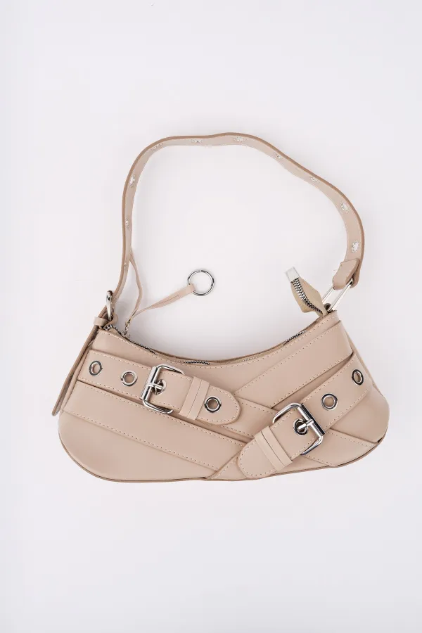 Muggo DOCPE Kadın Kemer Detaylı Baget Çanta