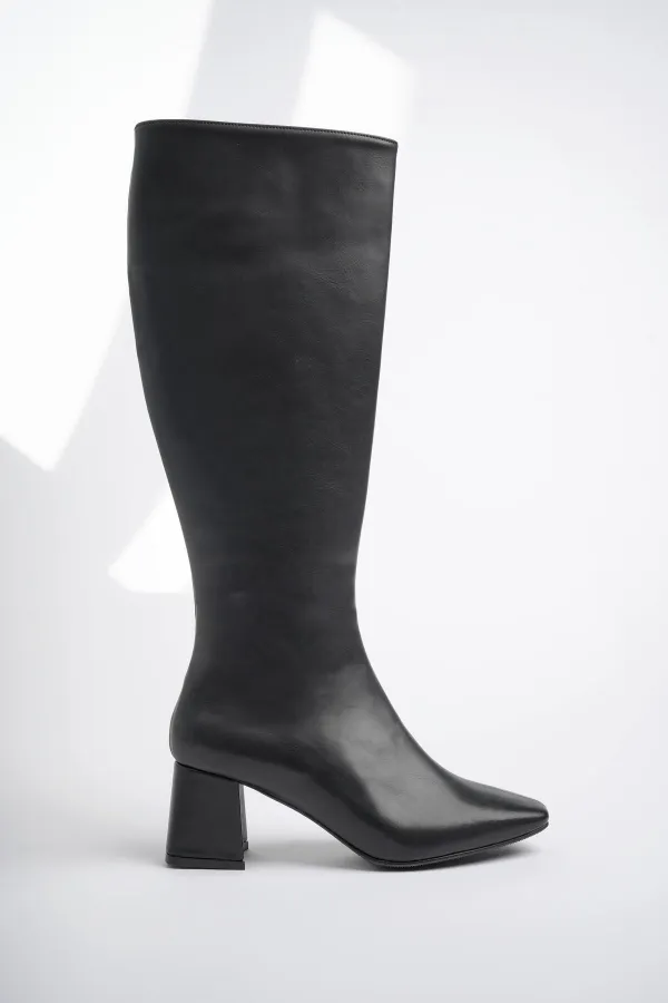 Bottes à talons pour femmes Muggo KAROLINE, bout carré garanti, fermeture éclair latérale