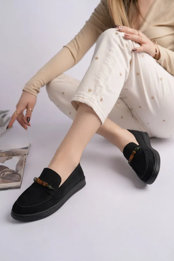 Mocassins décontractés en daim à détails perlés pour femmes Muggo AUREVA