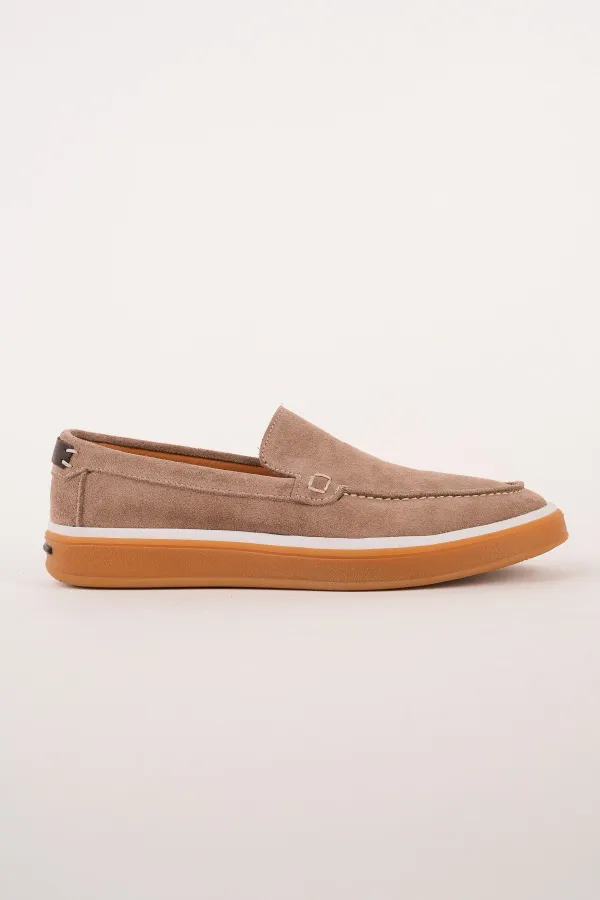 Muggo COVENT Genuine Suede Leather Laceless Men's Casual Loafer Shoes